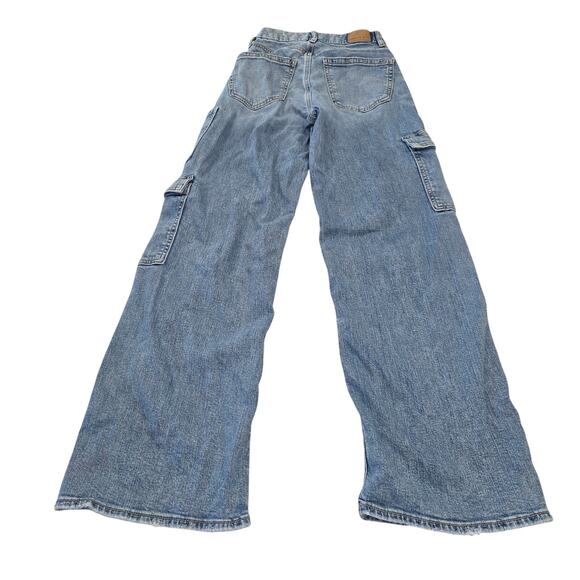 American Eagle Womens 000 Jeans Curvy Super High Rise Baggy Wide Leg Cargo - Picture 7 of 16